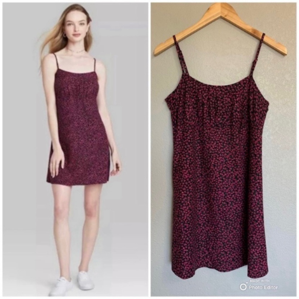 Wild Fable Purple Ditsy Floral Slip Dress Size XS 90s Y2K NWT